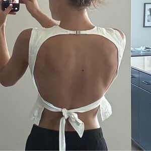 Lioness White Structured Sleeveless Cropped Tank